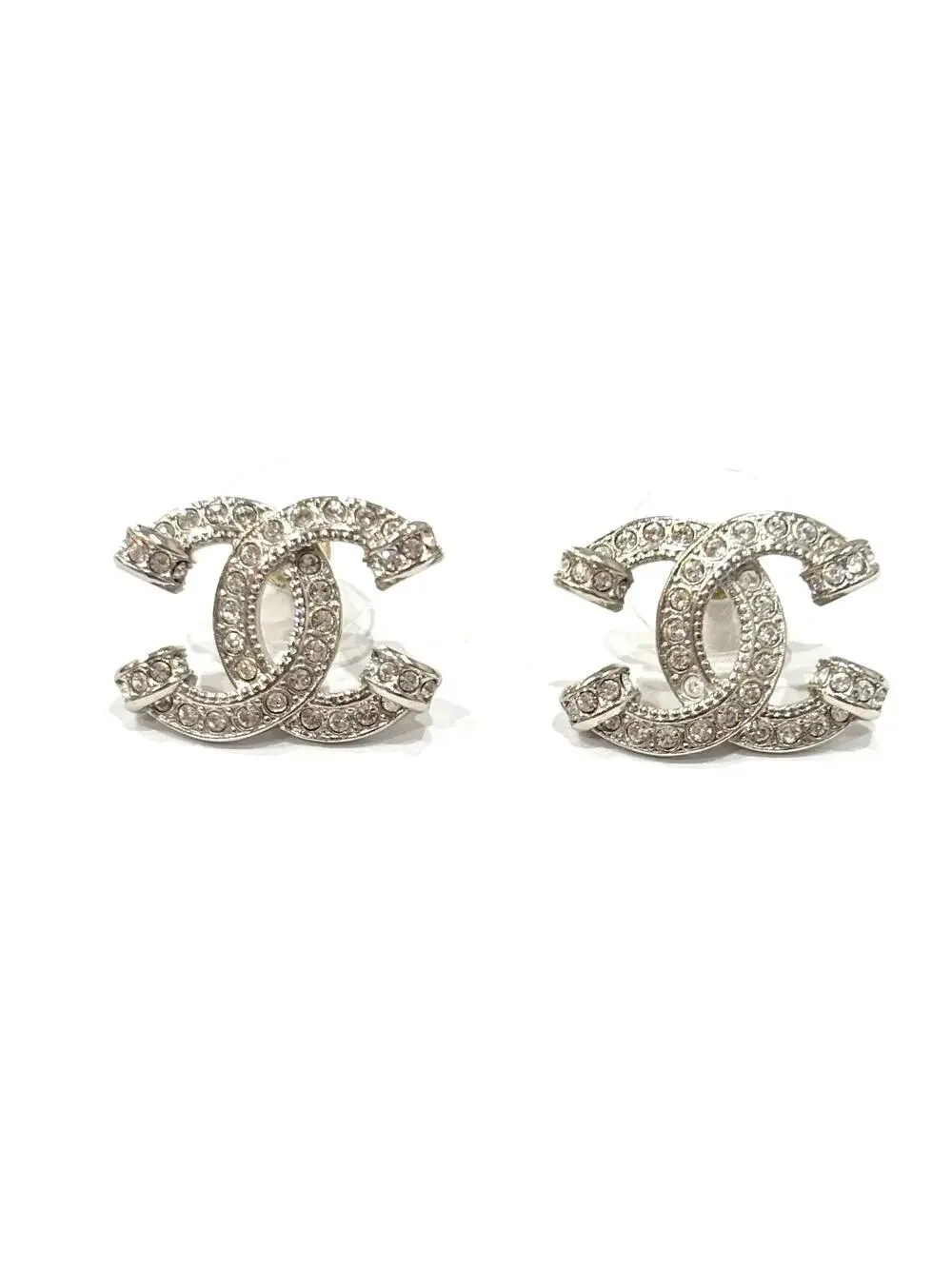 Chanel Cc Logo Earrings Sterling Silver #327460C93B